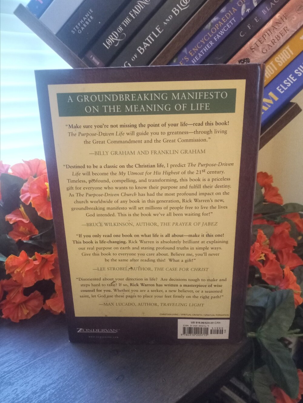 Rick Warren "The Purpose Driven Life" Hardcover Book - Purple & Cream - Picture 2 of 2